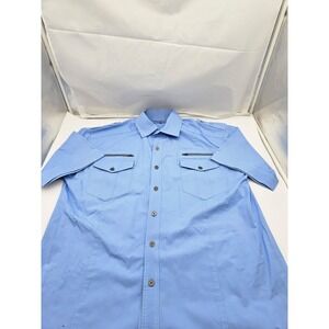Royal Prestige PD Men's Blue XL Button Up Pockets Zipper - With Epaulettes